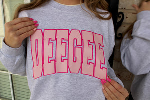 Customizable Varsity Letters Sorority Crewneck Sweatshirt
