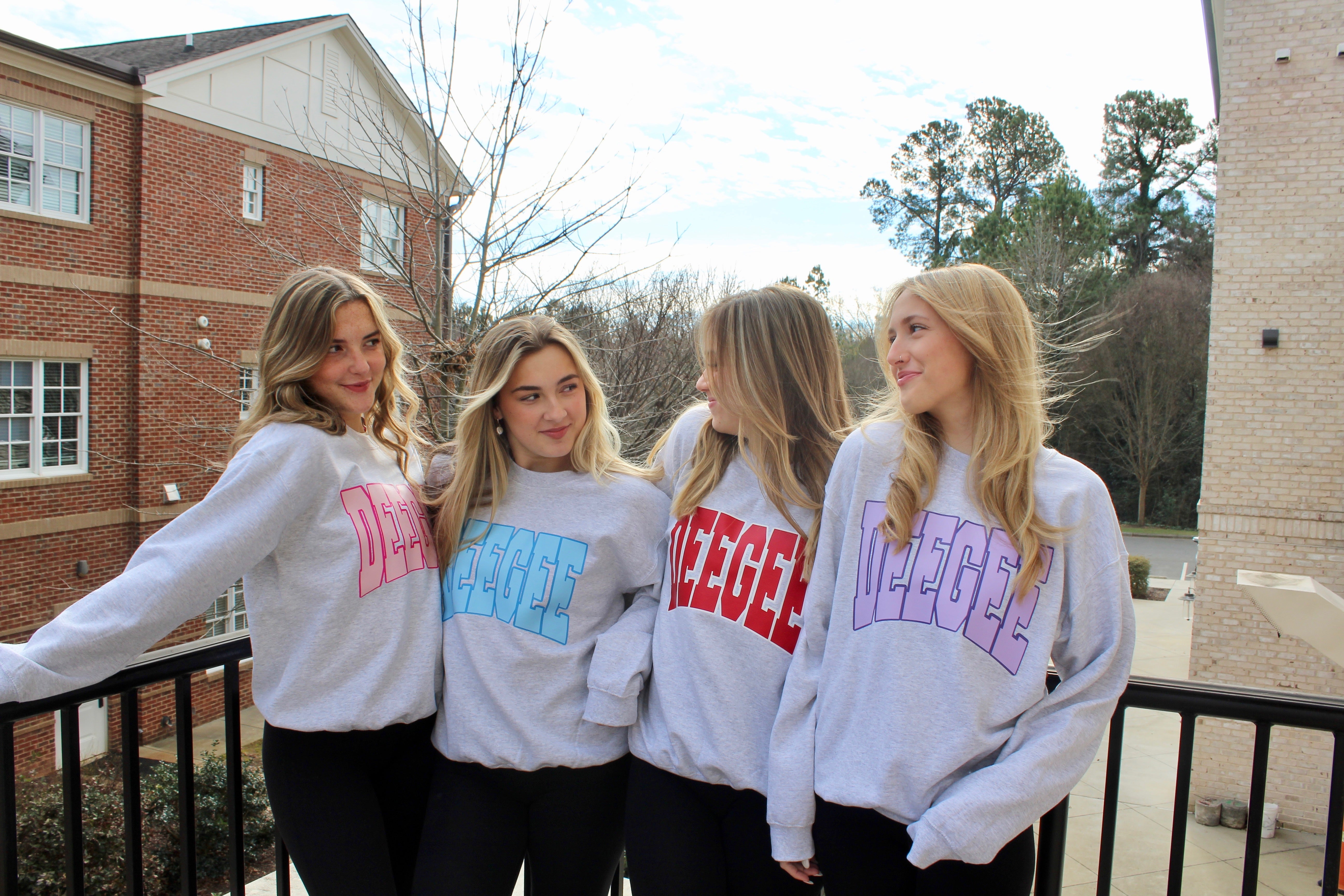 Customizable Varsity Letters Sorority Crewneck Sweatshirt Made