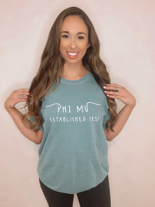 Wavy Letters Sorority Tee