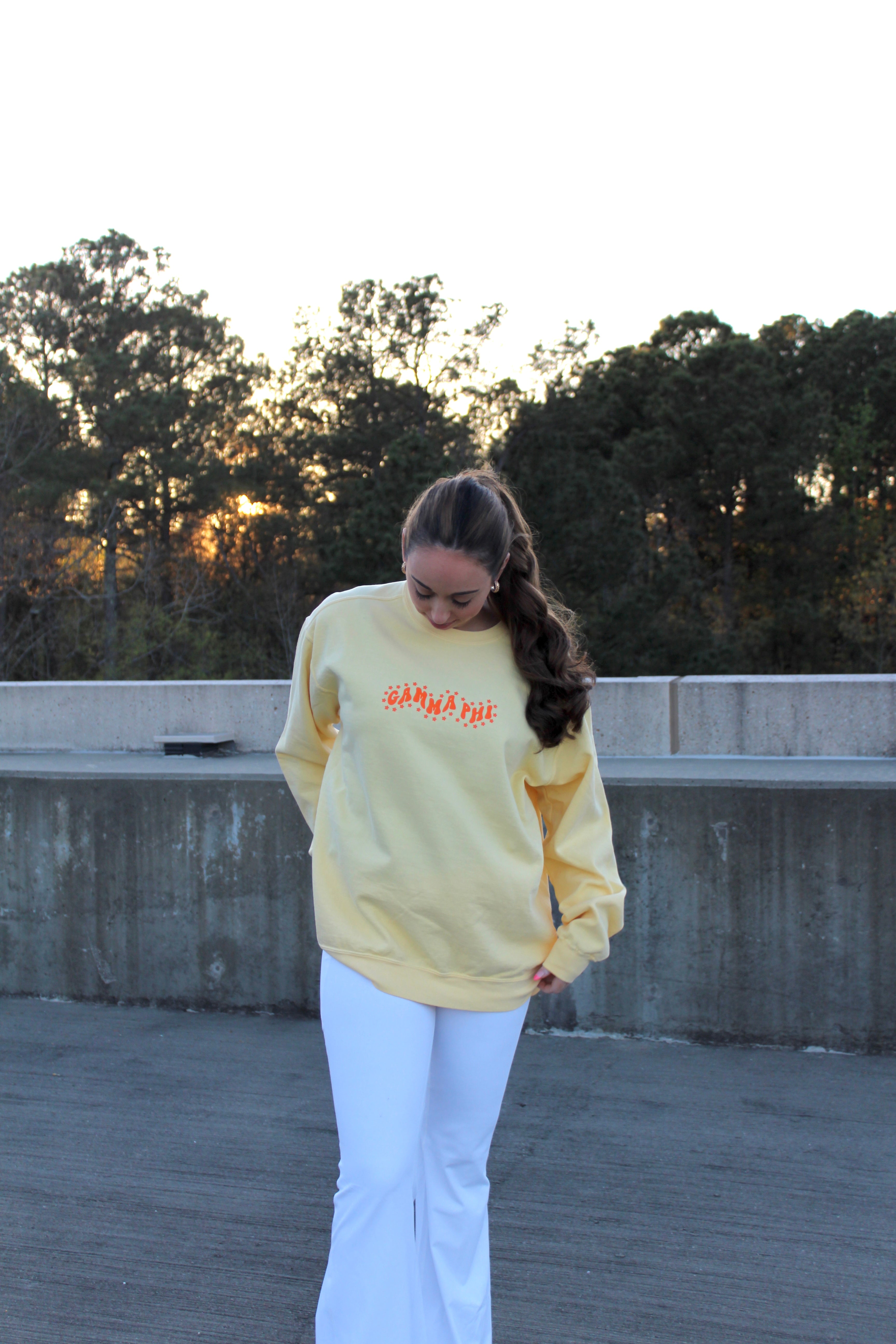 The Yellow Harley Comfort Colors Sorority Sweatshirt Made by Mollz