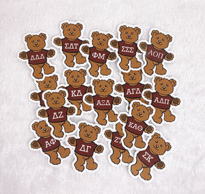 Teddy Bear Greek Letters Sorority Sticker