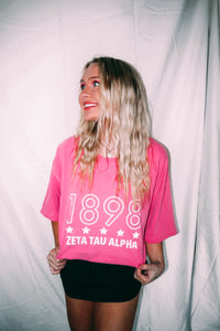 Established Year Outlined with Stars Sorority Tee