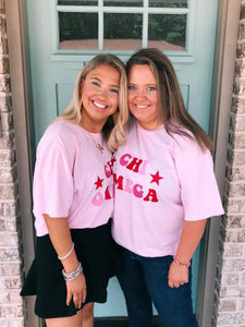 Pink Red Stars Sorority Tee