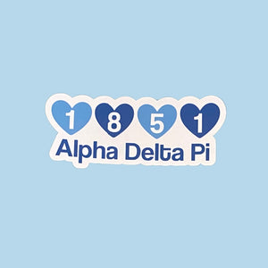 ADPi EXCLUSIVE Established in Hearts Sticker
