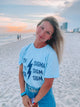 Bolting Out Navy Blue and Chambray Tee