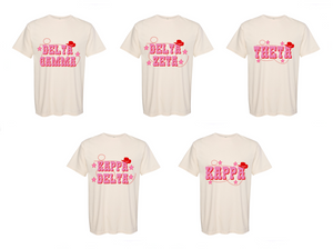 Pink and Red Lasso Cowgirl Sorority Tee