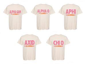 Pink and Orange Stars Alumna Sorority Tee