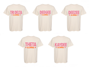Pink and Orange Stars Alumna Sorority Tee