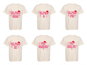 Pink and Red Lasso Cowgirl Sorority Tee