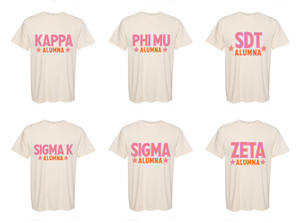 Pink and Orange Stars Alumna Sorority Tee