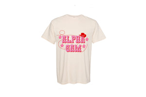 Pink and Red Lasso Cowgirl Sorority Tee