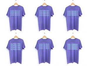 Violet and Light Blue Peace Design Sorority Tee