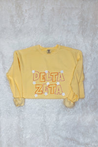 Pink and Orange Flowered Sorority Sweatshirt