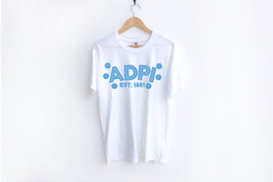 ADPi Blue and White Bubble Smiley Sorority Tee