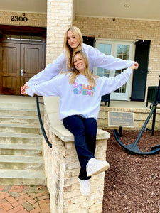 Patchwork Crewneck Sorority Sweatshirt