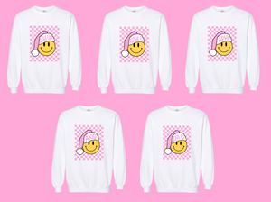 Pink Checkers Santa Sorority Sweatshirt