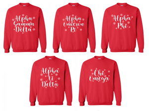 Script and Snowflakes Sorority Sweatshirt
