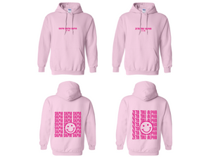 Smile Back Sorority Hooded Sweatshirt Light Pink